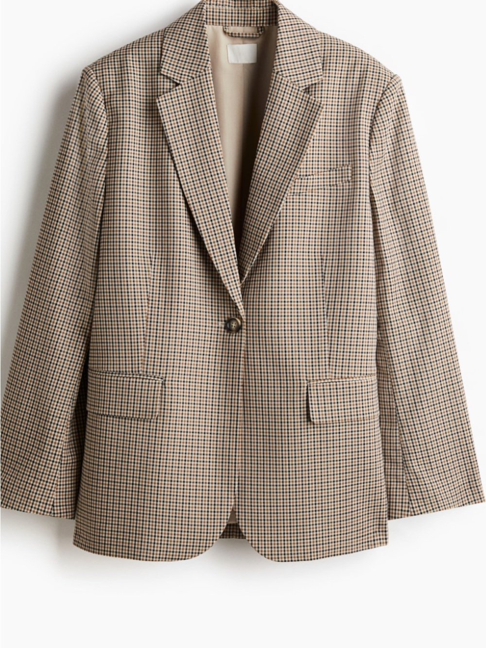 Women  Classic Tan Glen Plaid Blazer